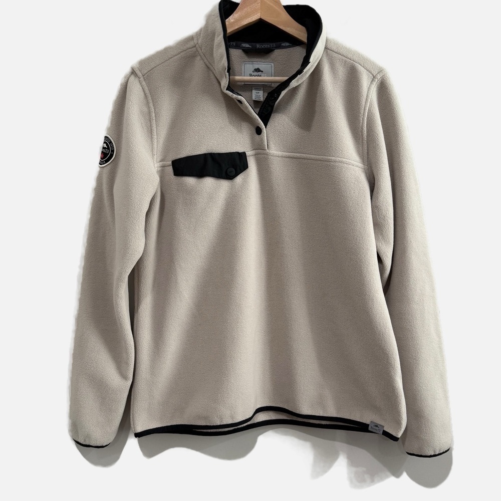 ROOTS 73 WESTVILLE Eco Microfleece Pullover Oatmeal Women’s Size Small